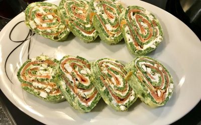 Lachs-Spinat-Feta-Roulade kohlenhydratarm